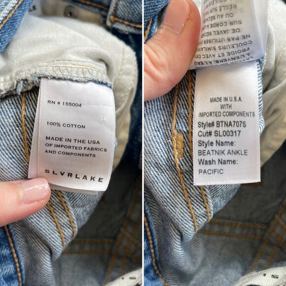 SLVRLAKE Beatnik Ankle Jeans in Pacific Wash Size 25 Blue High Rise Mom Jeans - Picture 16 of 16